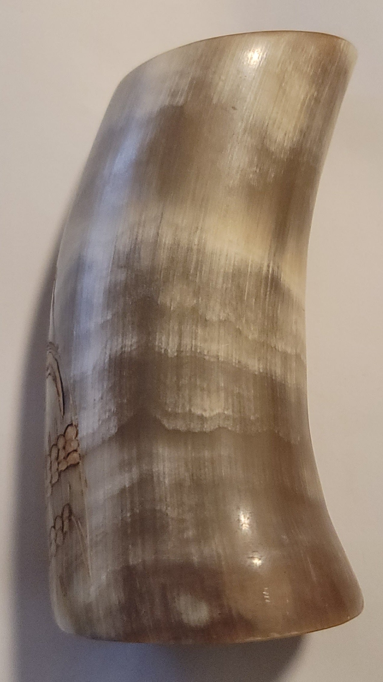 Handcrafted Viking Drinking Horn Mug Cup – Etched Medieval Warrior Design