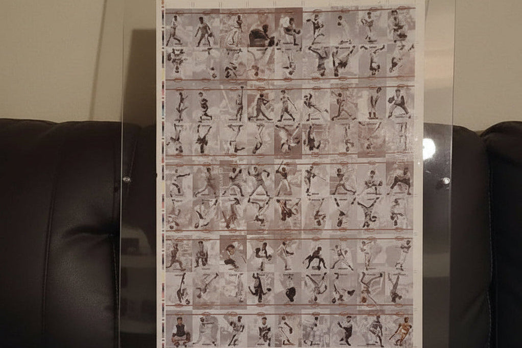 1993 Ted Williams CO., UNCUT 81 Card Sheet W/Ted Williams,Willie Mays, Lou Gehrig + More