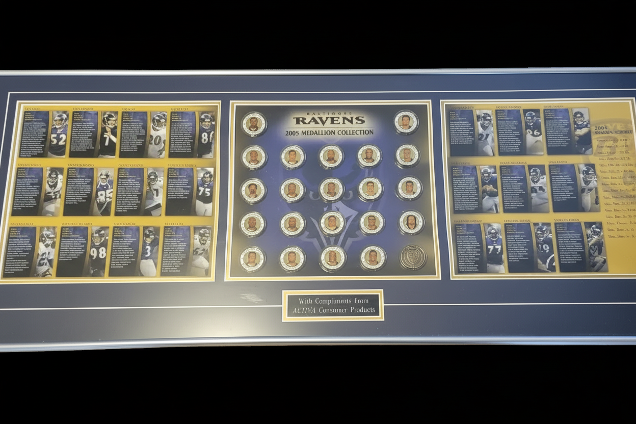 2005 Ravens,   Medallion Collection in frame,