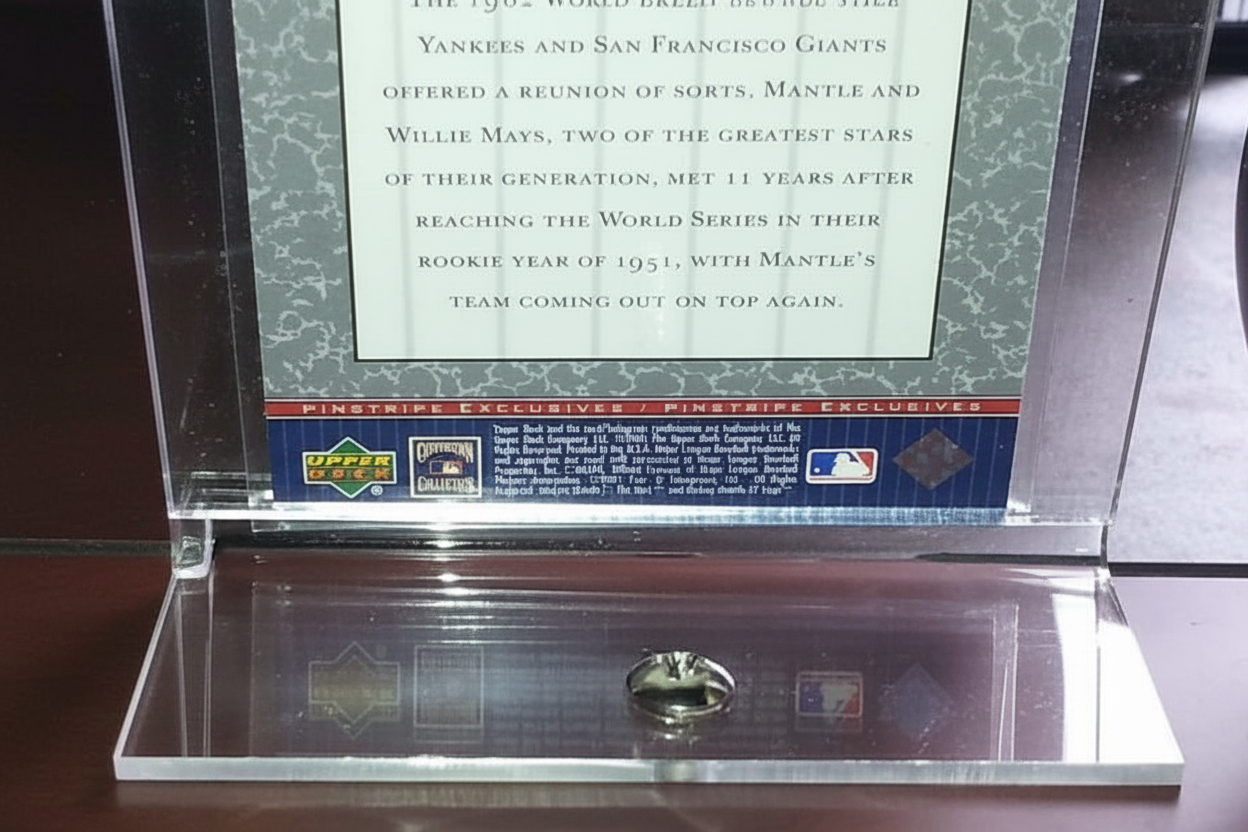 Mickey Mantle Signed Ball & Card Display Plaque - Certified Authentic