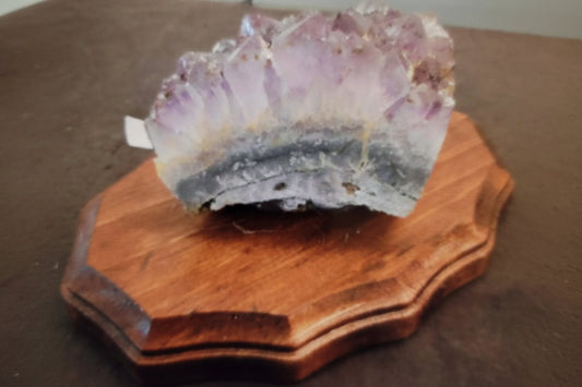 Amethyst,large piece on Wooden Base