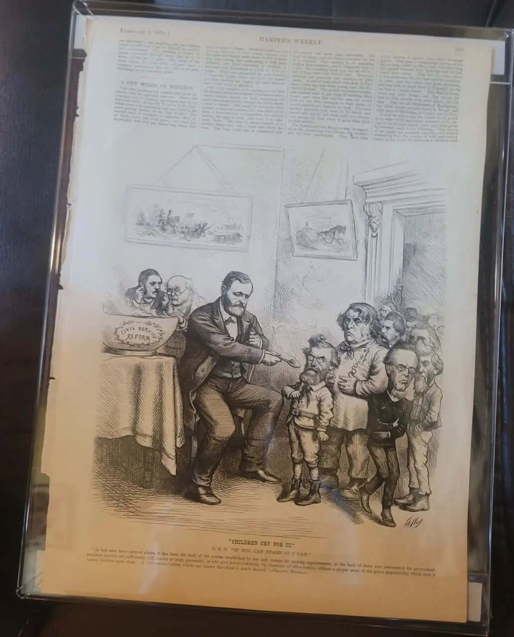 Children Cry for It, Antique 1872, Thomas Nast Plate, Signed Full Page Image Harpors Weekly Rosa's Aromatherapy