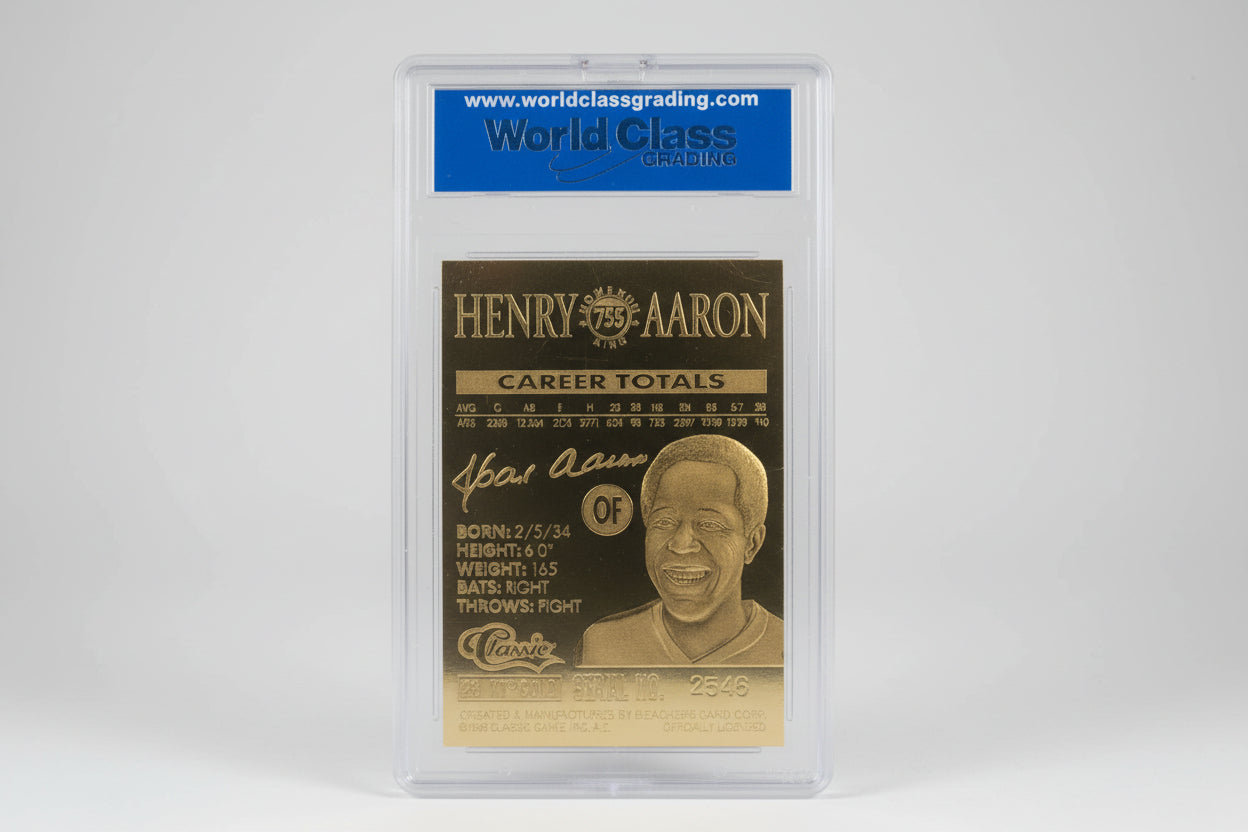 Hank Aaron,1996, 23k Gold Card,Graded
