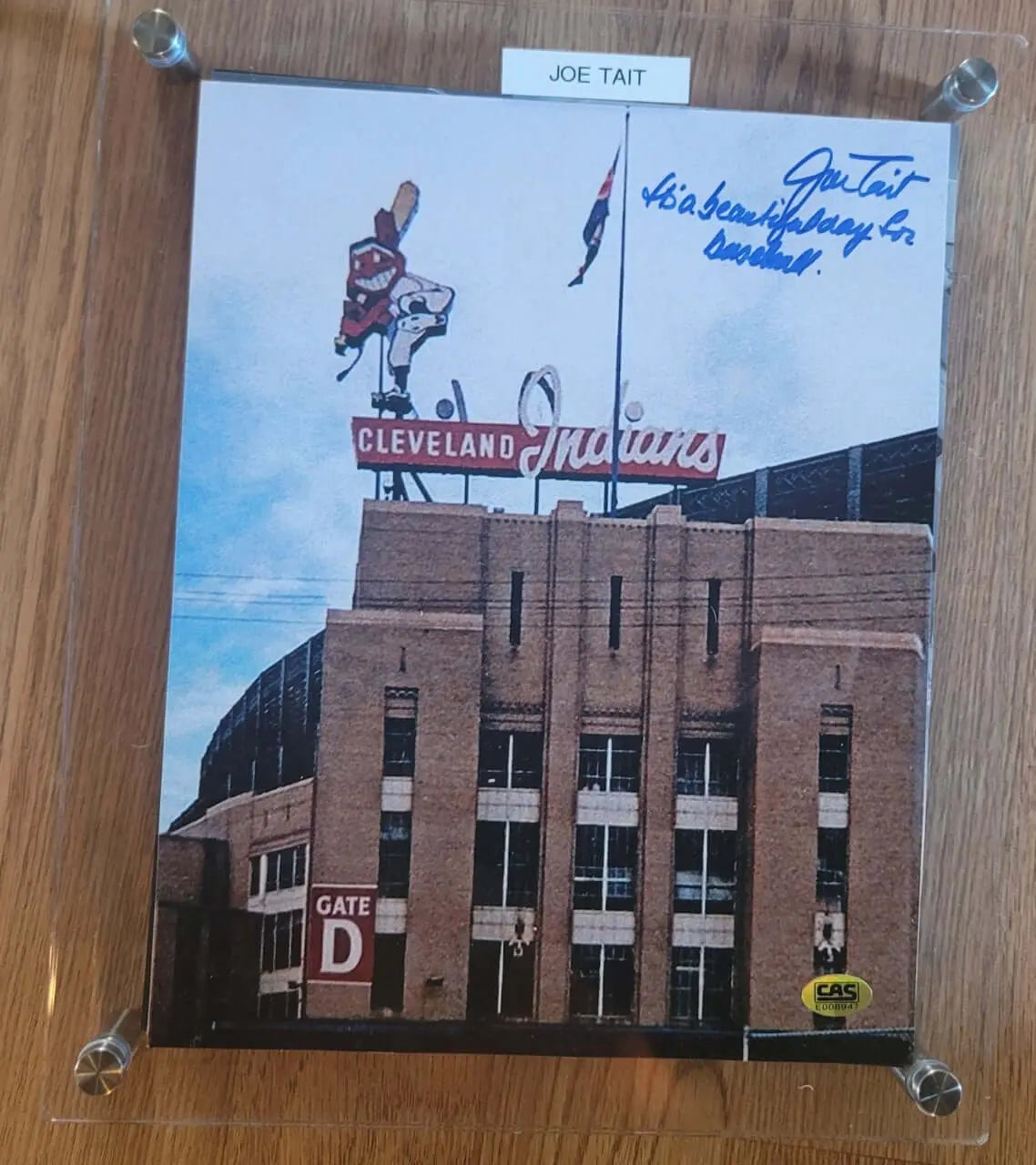 Joe Tait, Indians, Signed Autographed 8 x 10 Photo,Certified