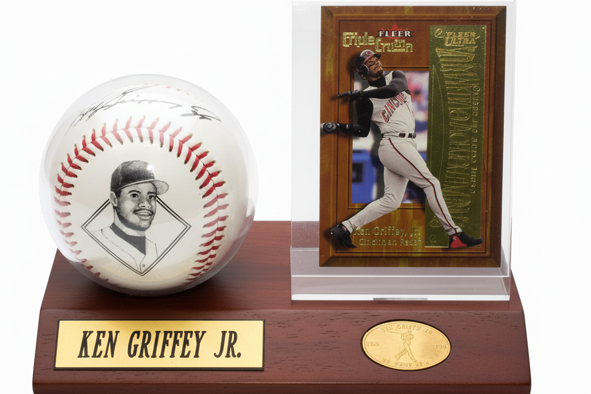 Ken Griffey Jr. Plaque with Baseball and Card,