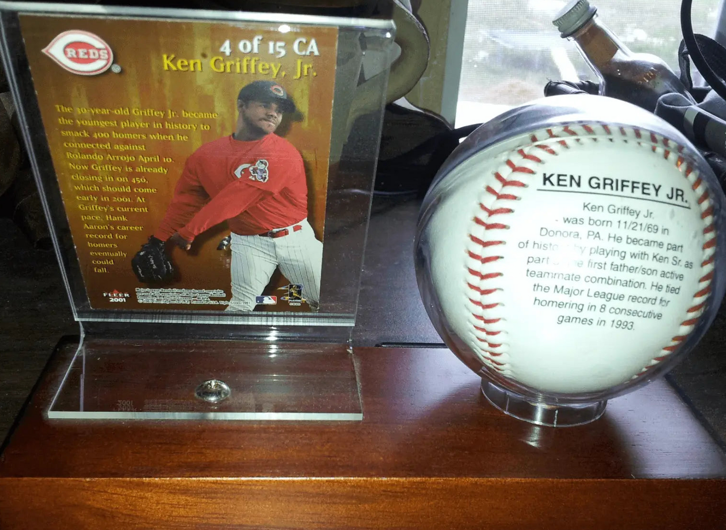 Ken Griffey Jr. Plaque with Baseball and Card,