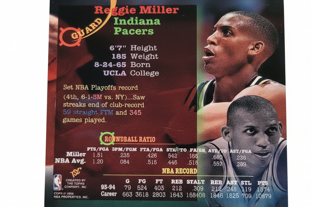 Reggie Miller, Autographed, TSC Card