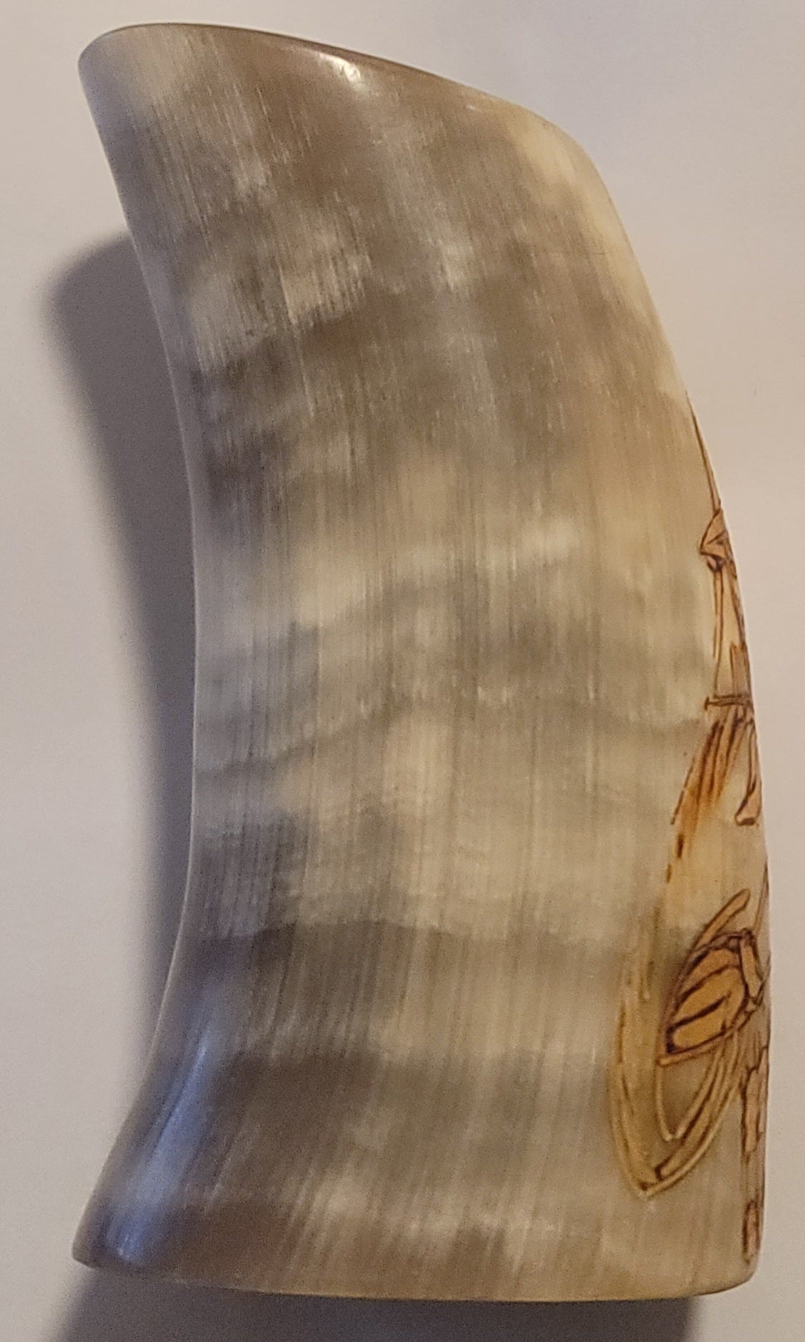 Handcrafted Viking Drinking Horn Mug Cup – Etched Medieval Warrior Design