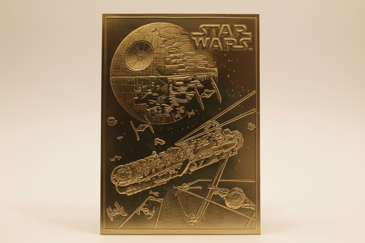 Coleccionables de Star Wars, tarjeta de oro de 23 quilates, en perfecto estado