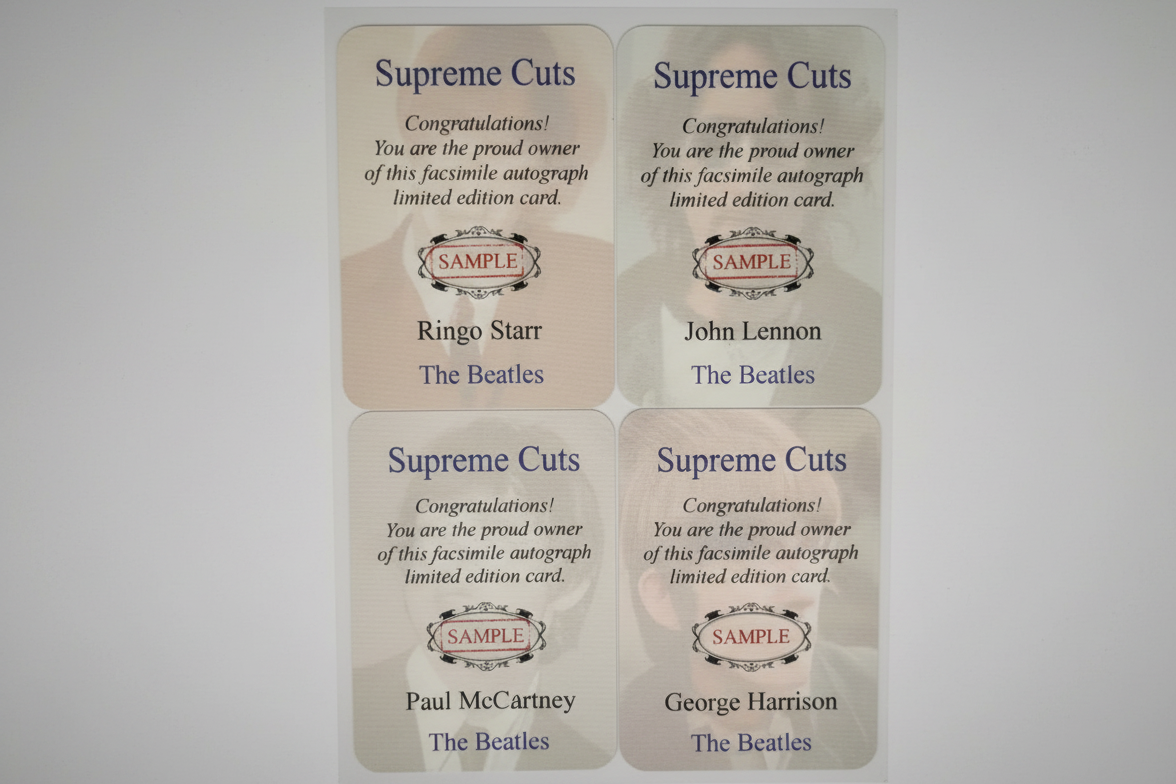 The Beatles Supreme Cuts, Embossed, Die Cut Facsimile Signatures,(4) card