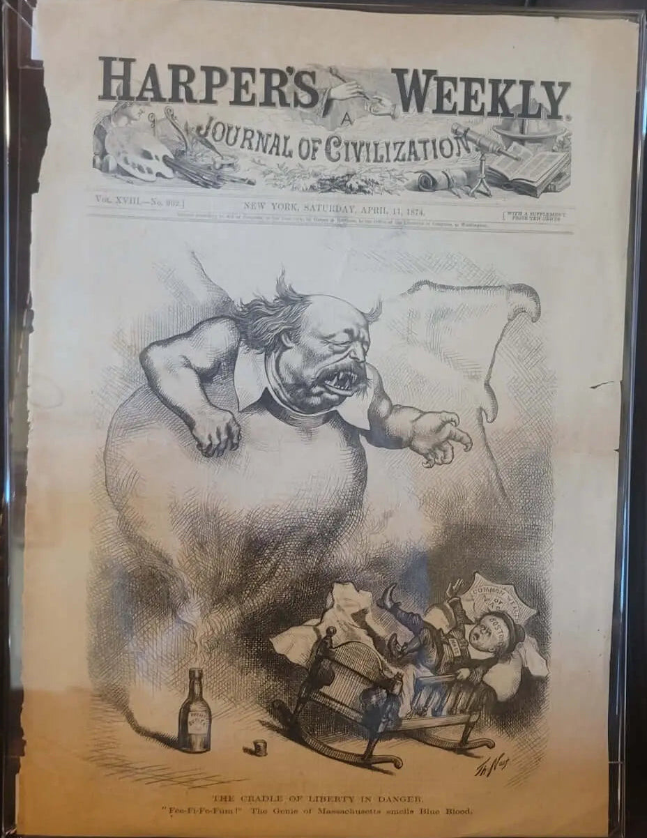 "The Cradle Of Liberty Is In Danger", Antique 1974, Harper's Weekly Front Page