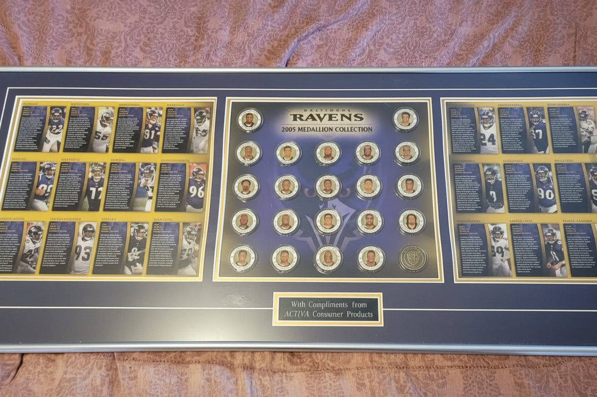 2005 Ravens,   Medallion Collection in frame,