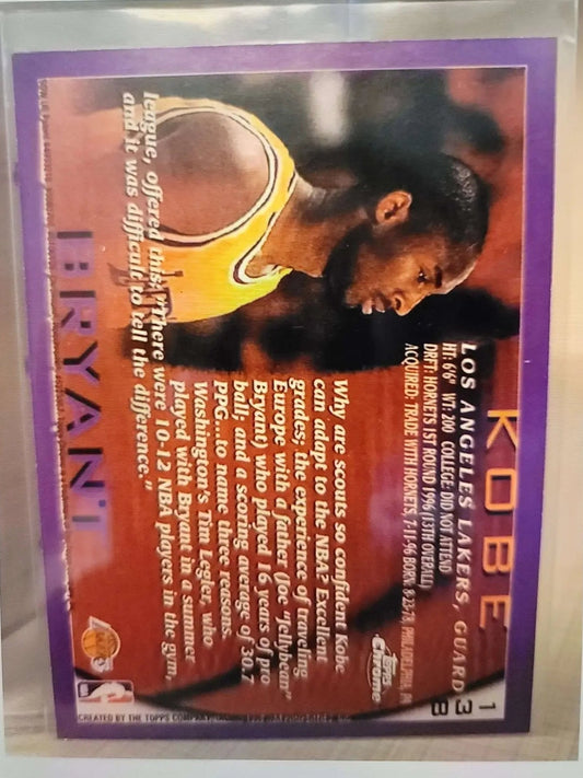 TOPPS CHROME KOBE BRYANT REPRINT ROOKIE CARD,